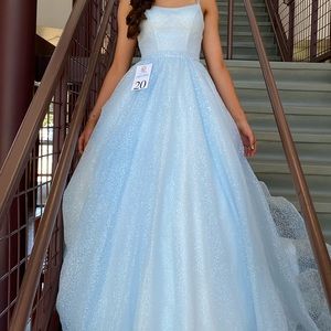 Sherri Hill Ball Gown Style #53406 in Light Blue